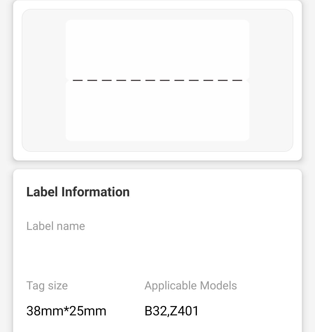 NB483 - NIIMBOT - Z401 ONLY - 38X25+36MM WHITE CABLE LABELS