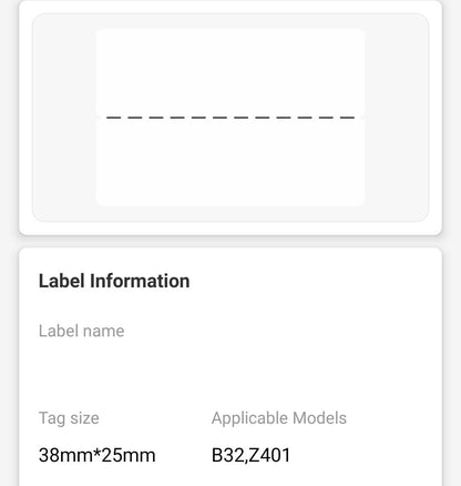 NB483 - NIIMBOT - Z401 ONLY - 38X25+36MM WHITE CABLE LABELS