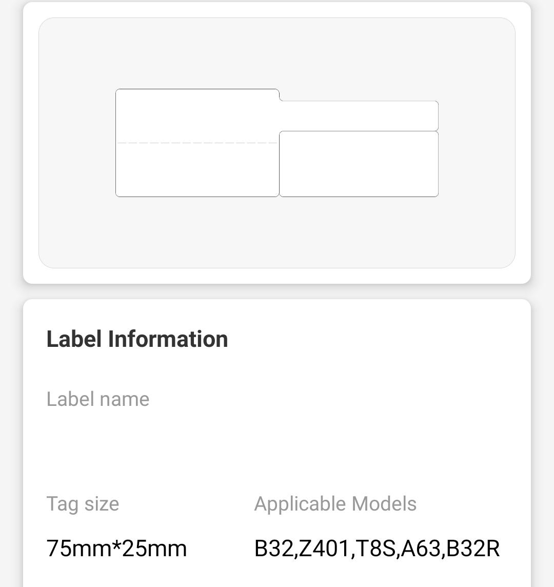 NB491 - NIIMBOT - Z401 ONLY - THERMAL TRANSFER LABELS - P38X25+37MM - 500 MULTIPURPOSE WHITE CABLE