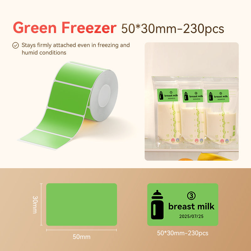NB495 - NIIMBOT - B1 / B21 / B3S / B4 - T50X30MM - 230 ETICHETTE TERMICHE - VERDE FAGIOLO SURGELATO 