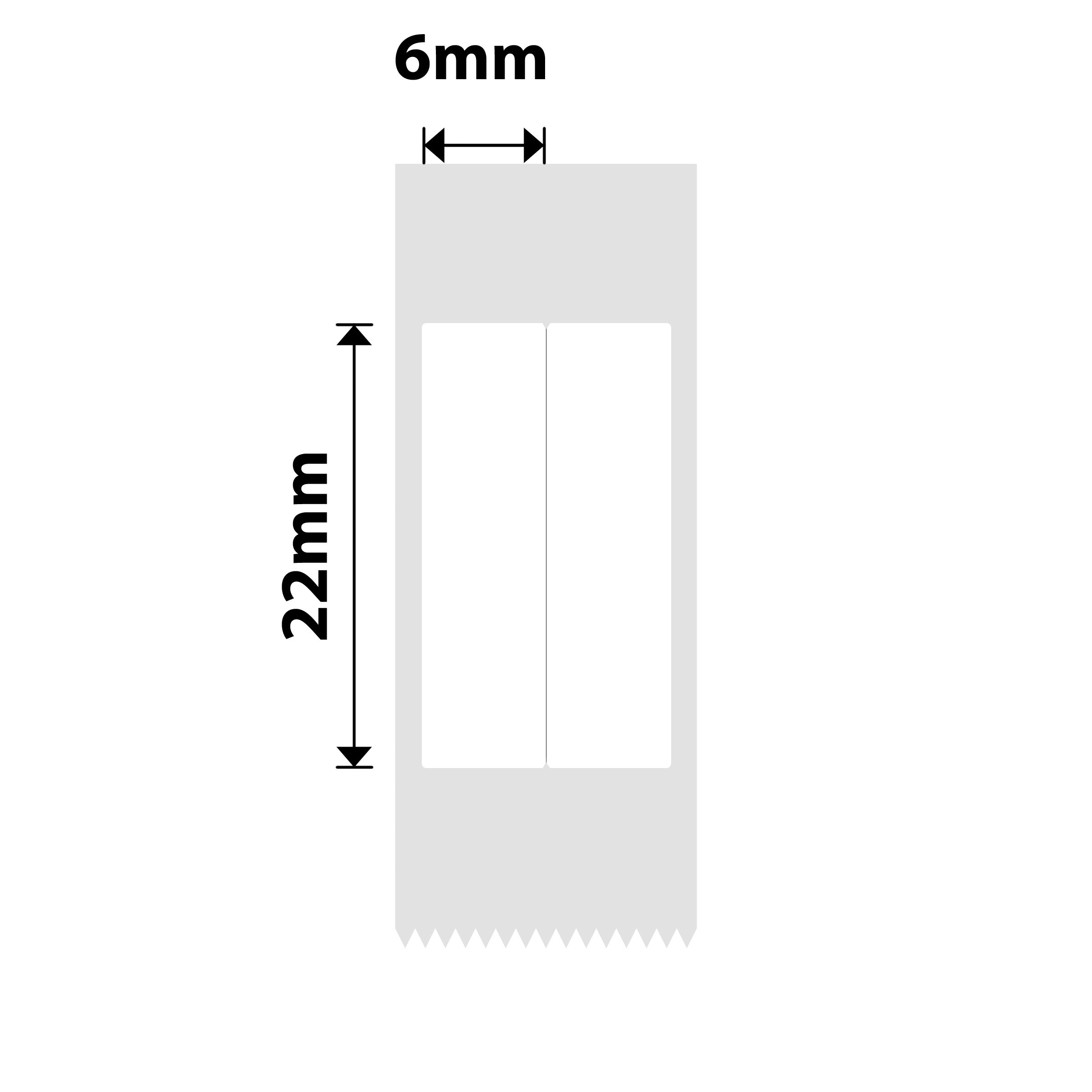 NB510 - NIIMBOT - D11 / D101 / D110 / H1S - 6X22MM/2L - 500 ÉTIQUETTES PAR ROULEAU - AUTOCOLLANTS BLANCS VERTICAUX POUR STYLO (PAPETERIE)