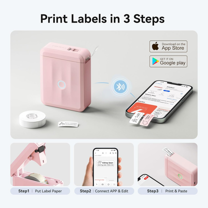 NB524 - NIIMBOT - D110_M - PORTABLE BLUETOOTH LABEL PRINTER INCL FREE LABEL ROLL (12X40MM)
