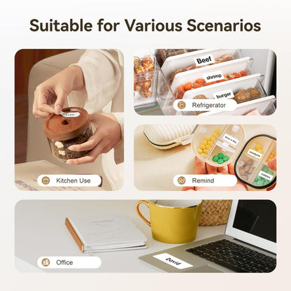 NB526 - NIIMBOT H1S - BLUETOOTH LABEL PRINTER – 203DPI – CONTINUOUS LABEL FUNCTION – CREAM WHITE - FREE LABEL INSIDE