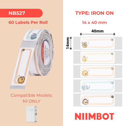 NB527 - NIIMBOT - B18 / N1 - 14X40MM - 60 CIRCUS IRON ON LABELS