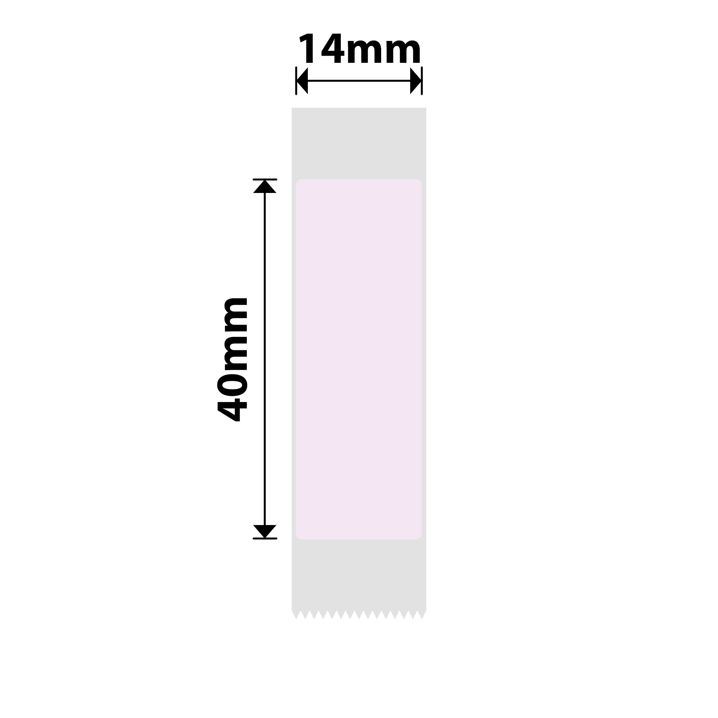 NB536 - NIIMBOT - D11 / D101 / D110 / H1S - T14X40MM - 160 ETICHETTE PER ROTOLO - ROSA CHIARO