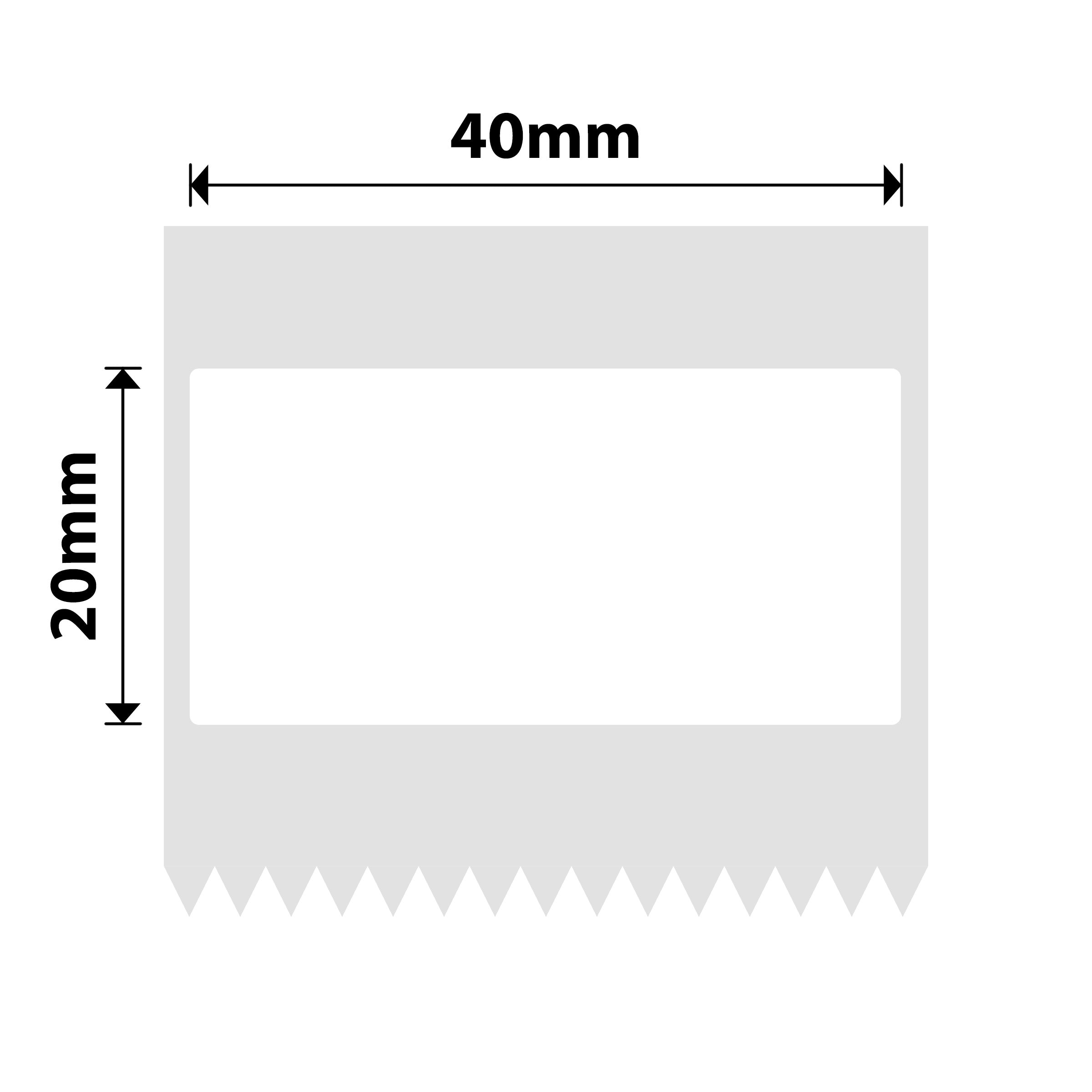 NB543 - NIIMBOT - K2 / K3 - T40X20MM - 1,300 LABELS PER ROLL - WHITE
