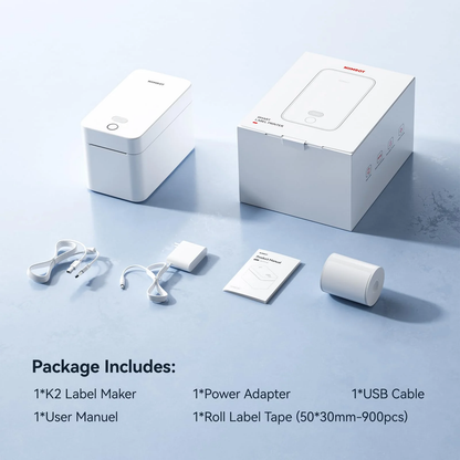 NB608 - NIIMBOT - K2 - DESKTOP THERMAL LABEL PRINTER INCL FREE LABEL ROLL (50X30MM)