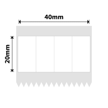 NB612 - NIIMBOT - B1 / B21 / B3S / B4 - 40X20MM - (10X20MM/4) - 300 THERMAL LABELS - WHITE