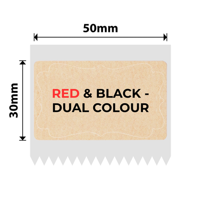 NB632 - NIIMBOT - B1_PRO / B21_PRO - 50X30MM - 230 KRAFT RED & BLACK TEXT DUAL COLOUR VINTAGE FRAME LABELS