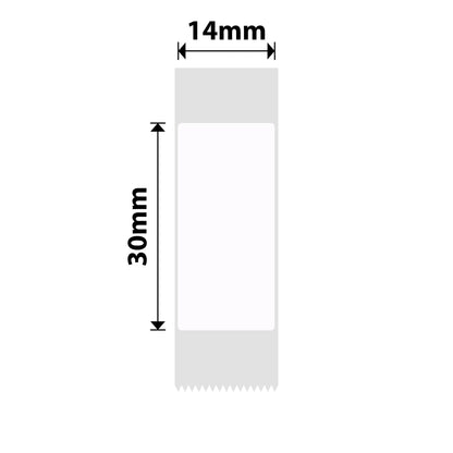 NB637 - NIIMBOT - D11 / D101 / D110 / H1S - T14X30MM - 195 ETICHETTE PER ROTOLO - BIANCO - SOLO TESTO ROSSO - RETTANGOLO