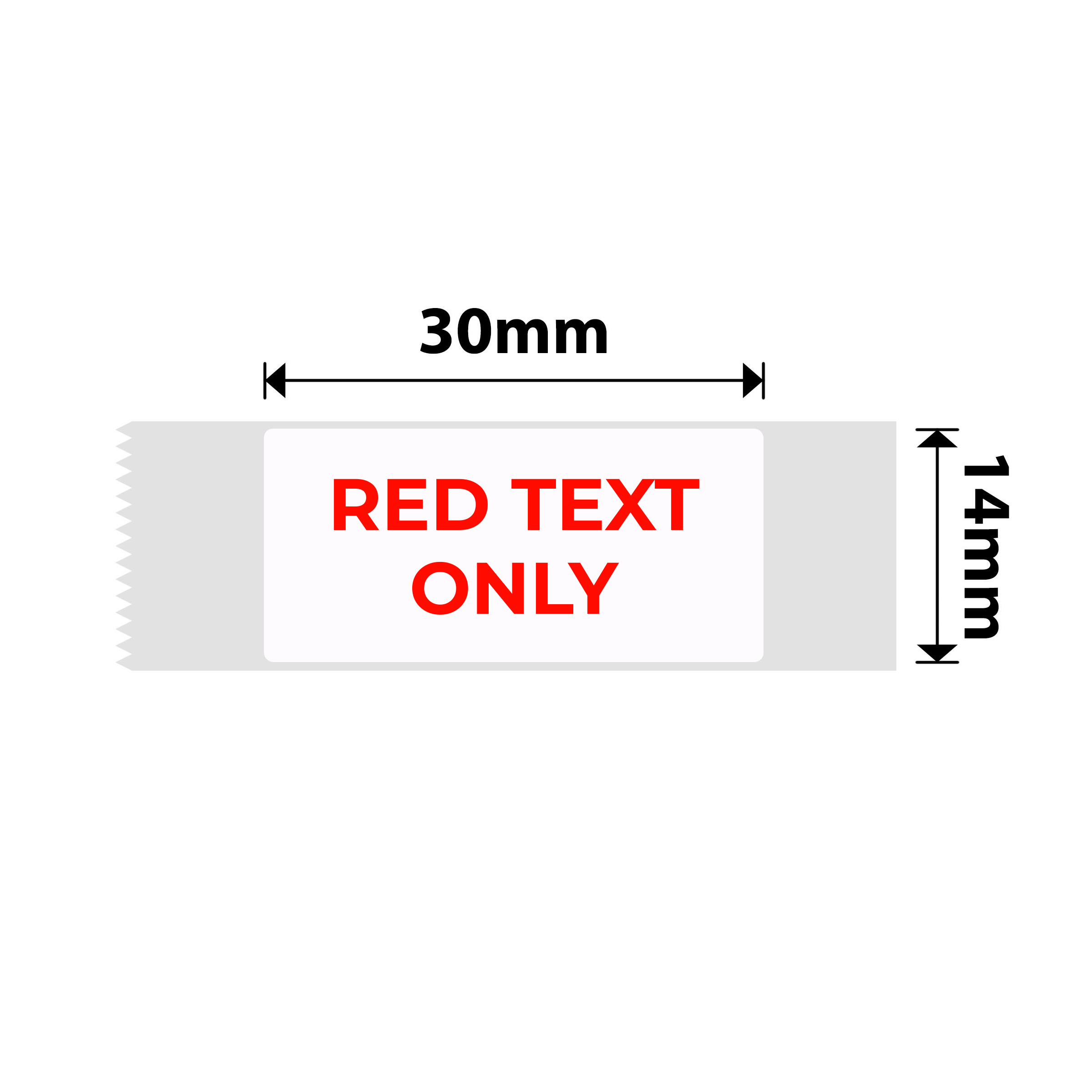NB637 - NIIMBOT - D11 / D101 / D110 / H1S - T14X30MM - 195 ETICHETTE PER ROTOLO - BIANCO - SOLO TESTO ROSSO - RETTANGOLO
