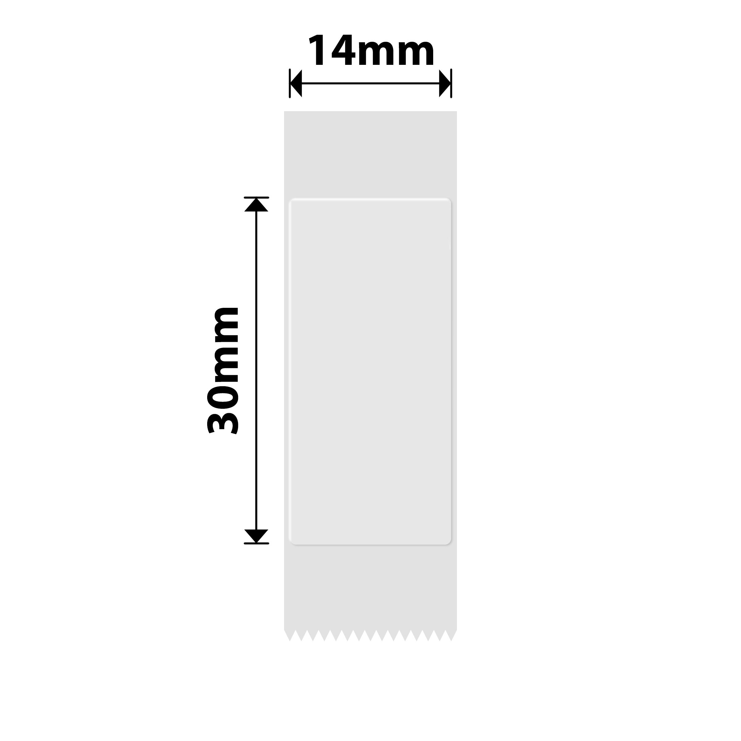 NB638 - NIIMBOT - D11 / D101 / D110 / H1S - T14X30MM - 195 ETICHETTE PER ROTOLO - TRASPARENTE - SOLO TESTO BLU - RETTANGOLO