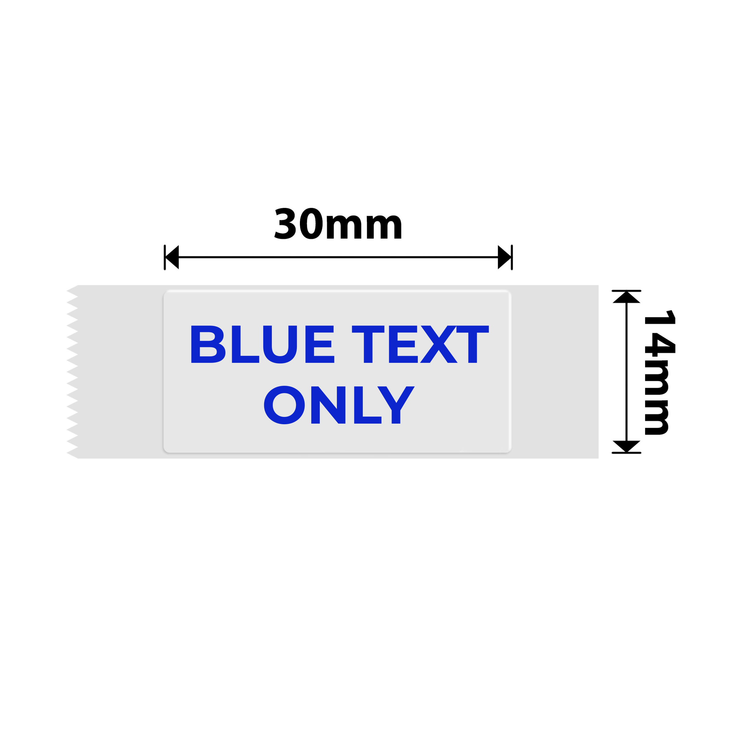 NB638 - NIIMBOT - D11 / D101 / D110 / H1S - T14X30MM - 195 ETICHETTE PER ROTOLO - TRASPARENTE - SOLO TESTO BLU - RETTANGOLO