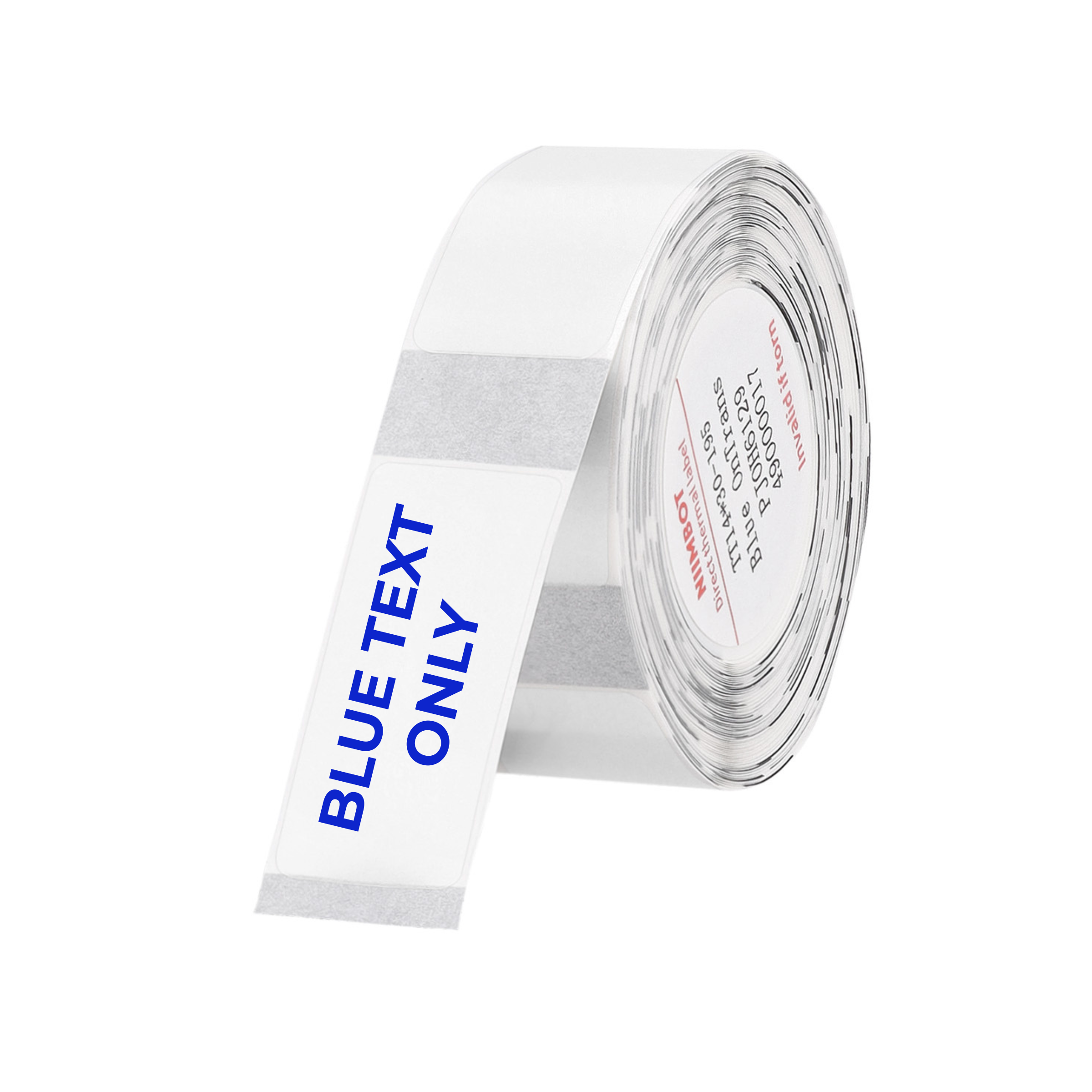 NB638 - NIIMBOT - D11 / D101 / D110 / H1S - T14X30MM - 195 LABELS PER ROLL -  TRANSPARENT - BLUE TEXT ONLY - RECTANGLE