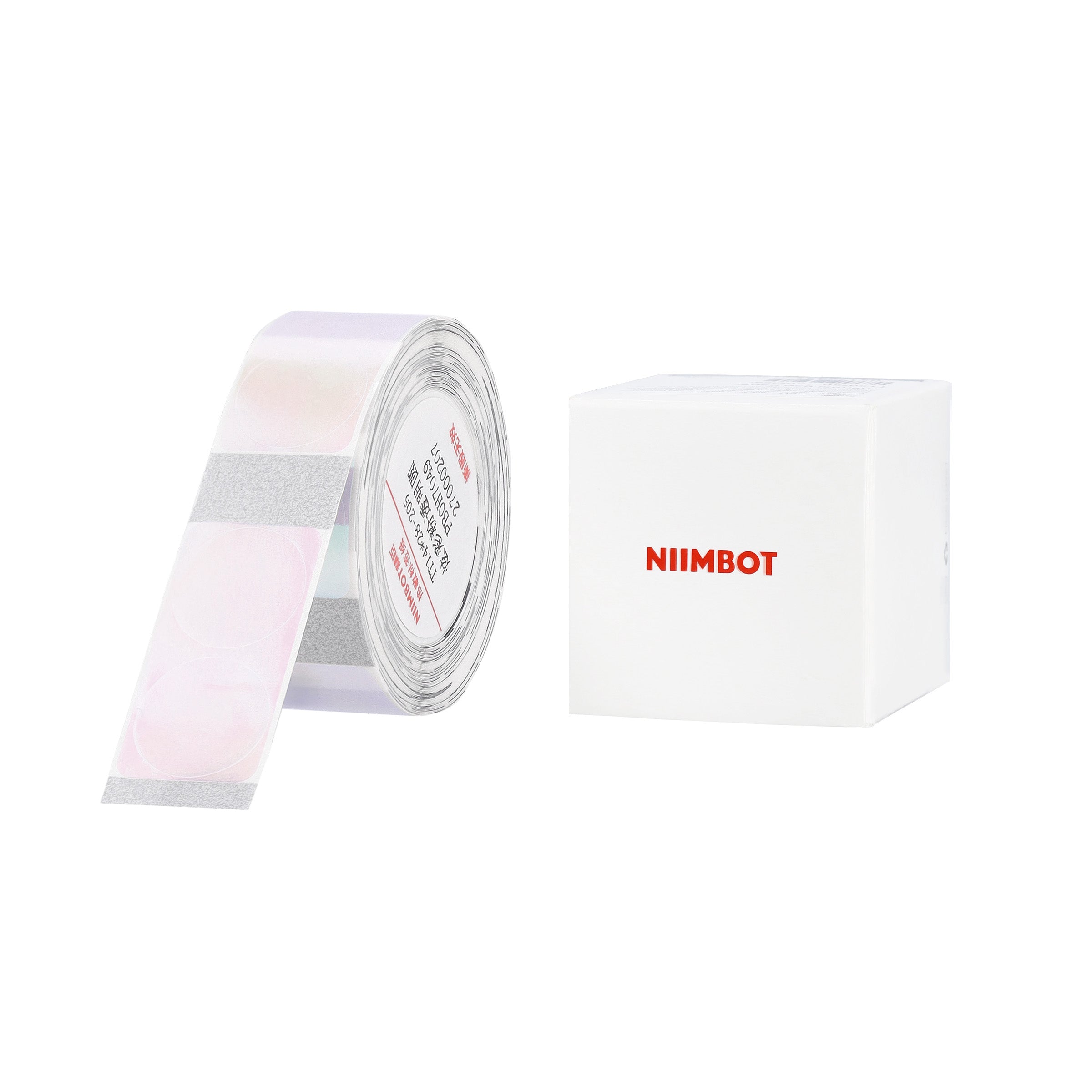 NB639 - NIIMBOT - D11 / D101 / D110 / H1S - 14X28MM - 205 TRANSPARENT ROUND COLOURFUL PINK LABELS