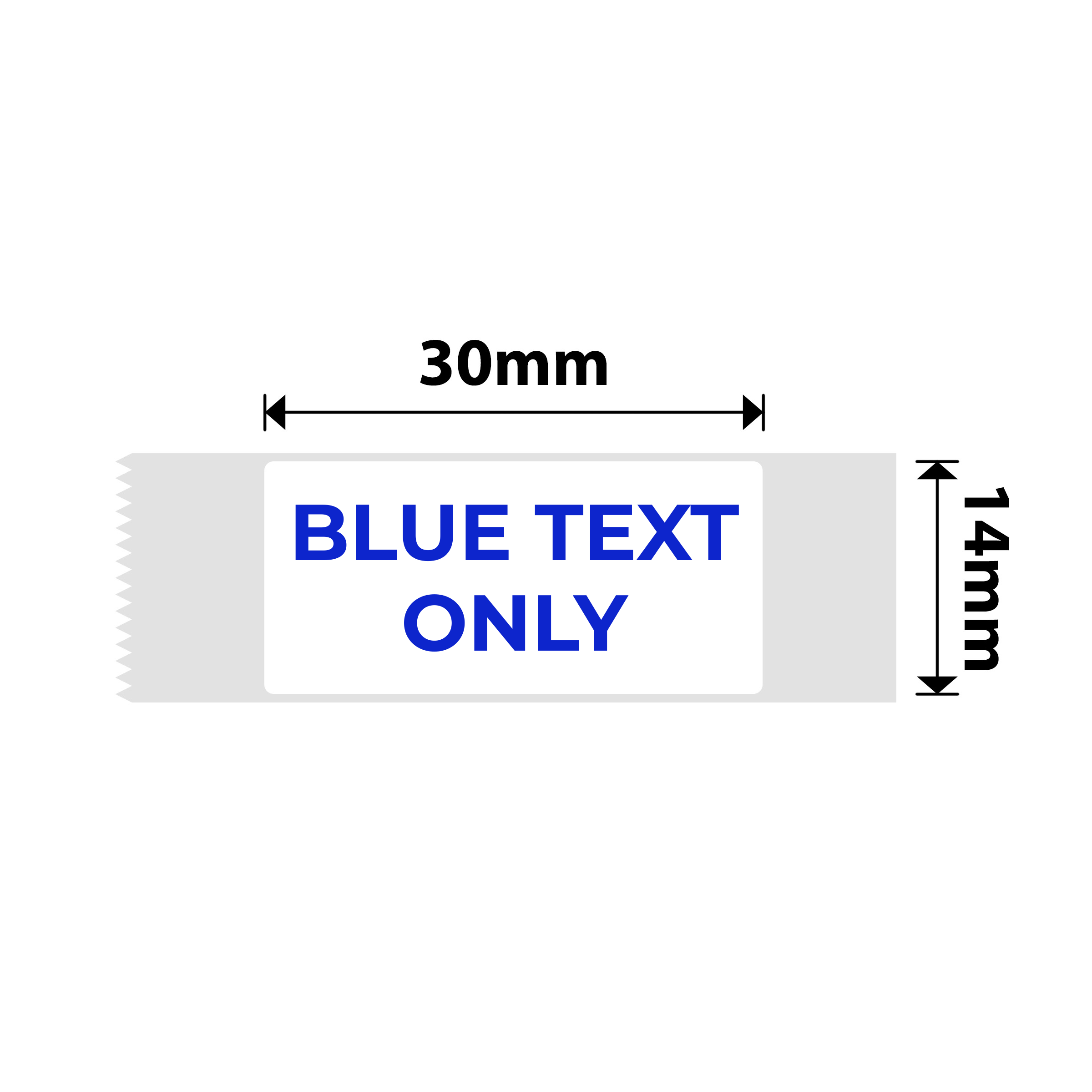 NB641 - NIIMBOT - D11 / D101 / D110 / H1S - T14X30MM - 195 ETICHETTE PER ROTOLO - BIANCO - SOLO TESTO BLU - RETTANGOLO