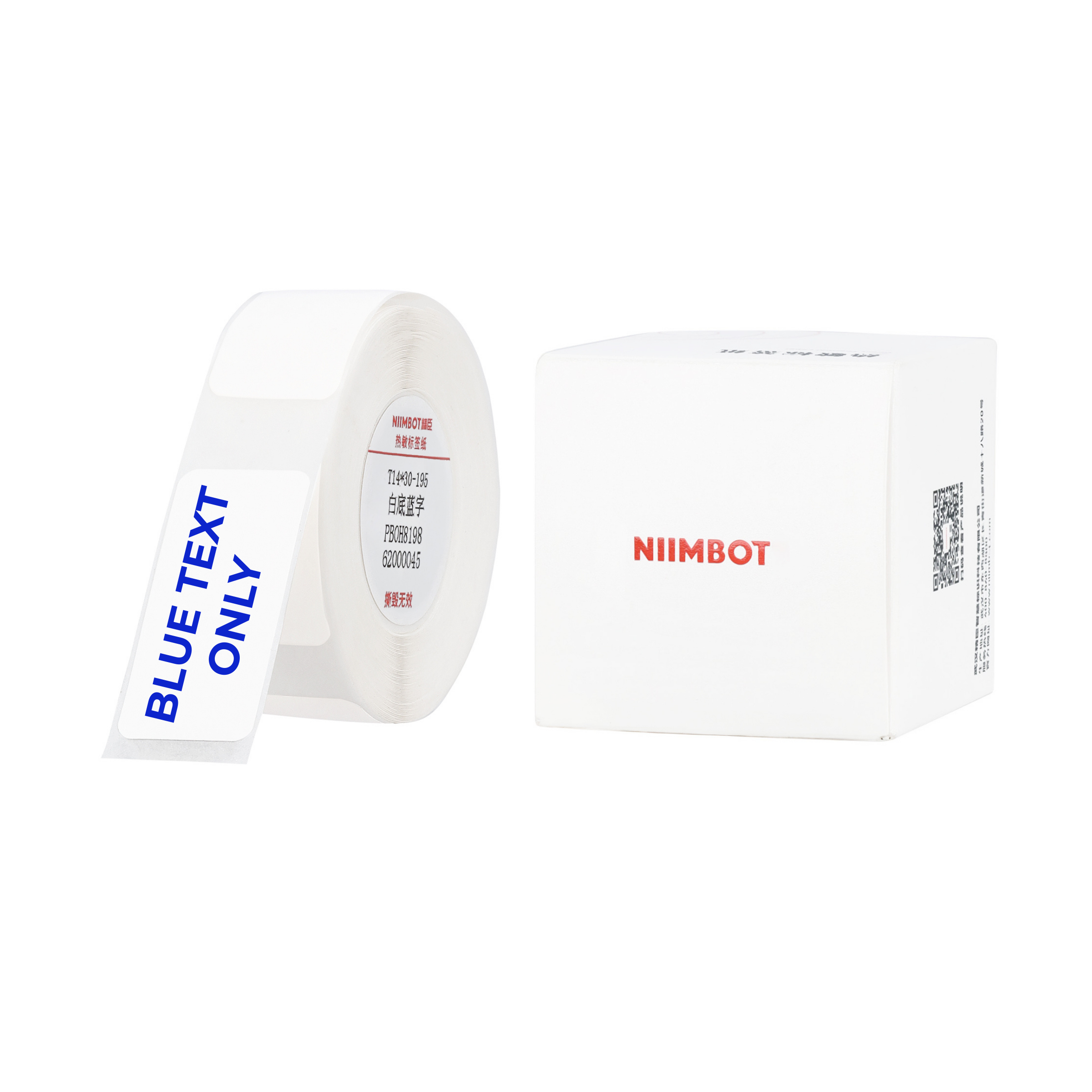 NB641 - NIIMBOT - D11 / D101 / D110 / H1S - T14X30MM - 195 LABELS PER ROLL - WHITE - BLUE TEXT ONLY - RECTANGLE