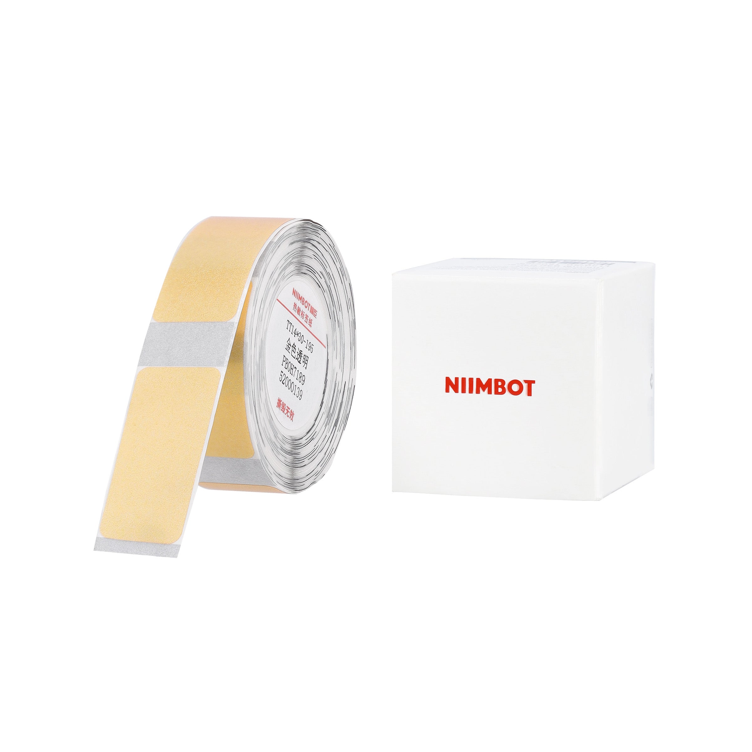 NB645 - NIIMBOT - D11 / D101 / D110 / H1S - TT14X30MM - 195 LABELS PER ROLL - GOLD TRANSPARENT - RECTANGLE