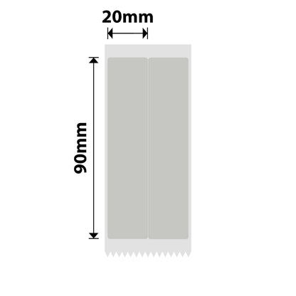 NB647 - NIIMBOT - B1 / B21 / B3S / B4 - 20X90/2L - 140 SILVER GREY BLUE TEXT ONLY LABELS
