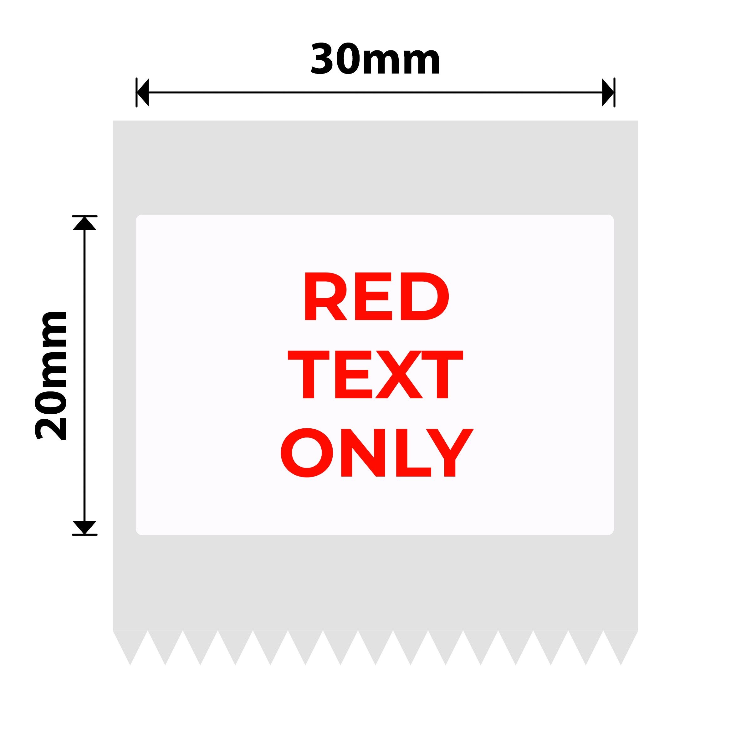 NB649 - NIIMBOT - B1 / B21 / B3S / B4 - T30X20 - 315 ETICHETTE PER ROTOLO - BIANCO - SOLO TESTO ROSSO - RETTANGOLO