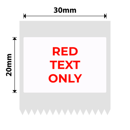 NB649 - NIIMBOT - B1 / B21 / B3S / B4 - T30X20 - 315 ETICHETTE PER ROTOLO - BIANCO - SOLO TESTO ROSSO - RETTANGOLO