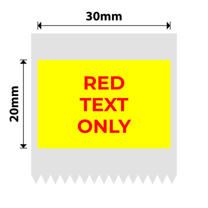 NB650 - NIIMBOT - B1 / B21 / B3S / B4 - T30X20 - 315 ETICHETTE PER ROTOLO - GIALLO - SOLO TESTO ROSSO - RETTANGOLO