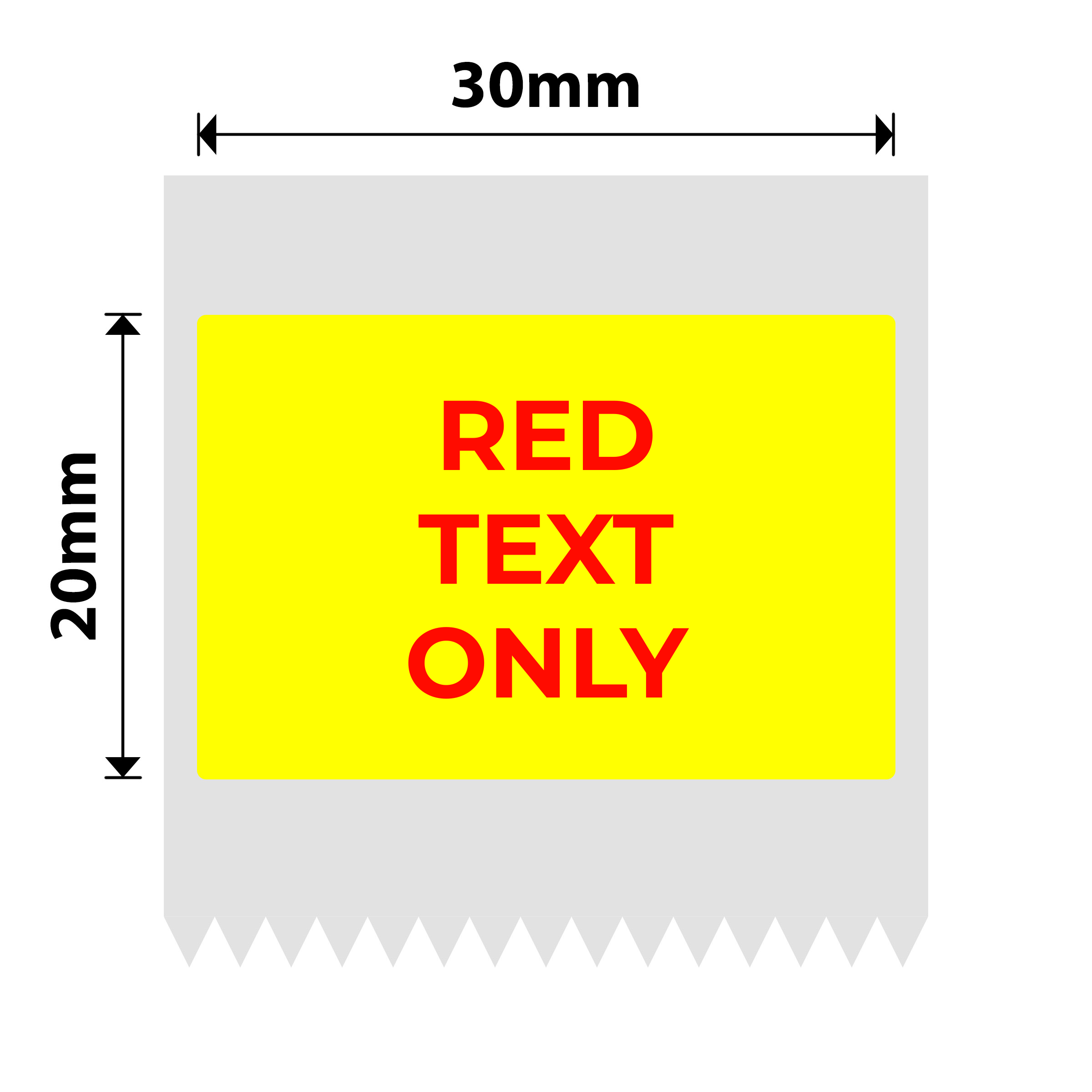 NB650 - NIIMBOT - B1 / B21 / B3S / B4 - T30X20 - 315 LABELS PER ROLL - YELLOW - RED TEXT ONLY - RECTANGLE