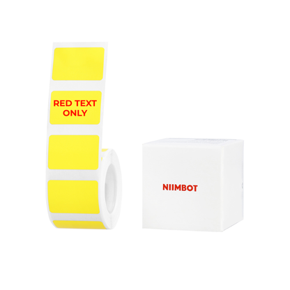 NB650 - NIIMBOT - B1 / B21 / B3S / B4 - T30X20 - 315 ETICHETTE PER ROTOLO - GIALLO - SOLO TESTO ROSSO - RETTANGOLO