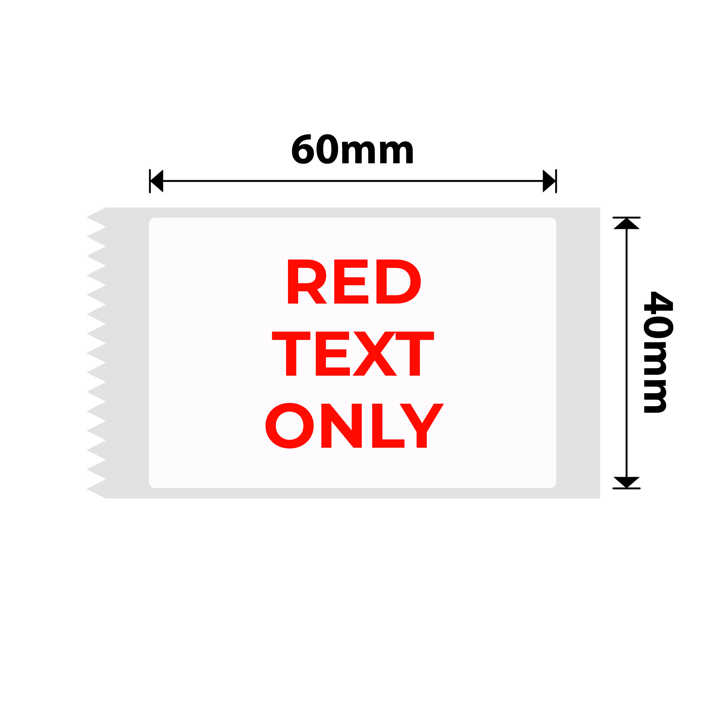 NB652 - NIIMBOT - B1 / B21 / B3S / B4 - T40X60 - 125 ETICHETTE PER ROTOLO - BIANCO - SOLO TESTO ROSSO - RETTANGOLO
