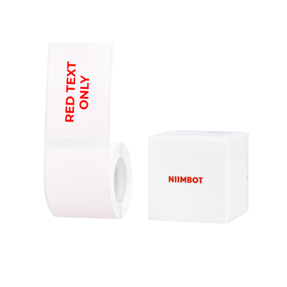 NB652 - NIIMBOT - B1 / B21 / B3S / B4 - T40X60 - 125 ETICHETTE PER ROTOLO - BIANCO - SOLO TESTO ROSSO - RETTANGOLO