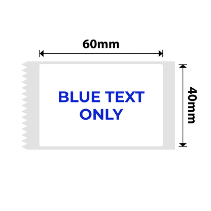 NB653 - NIIMBOT - B1 / B21 / B3S / B4 - T40X60 - 125 LABELS PER ROLL - WHITE - BLUE TEXT ONLY - RECTANGLE