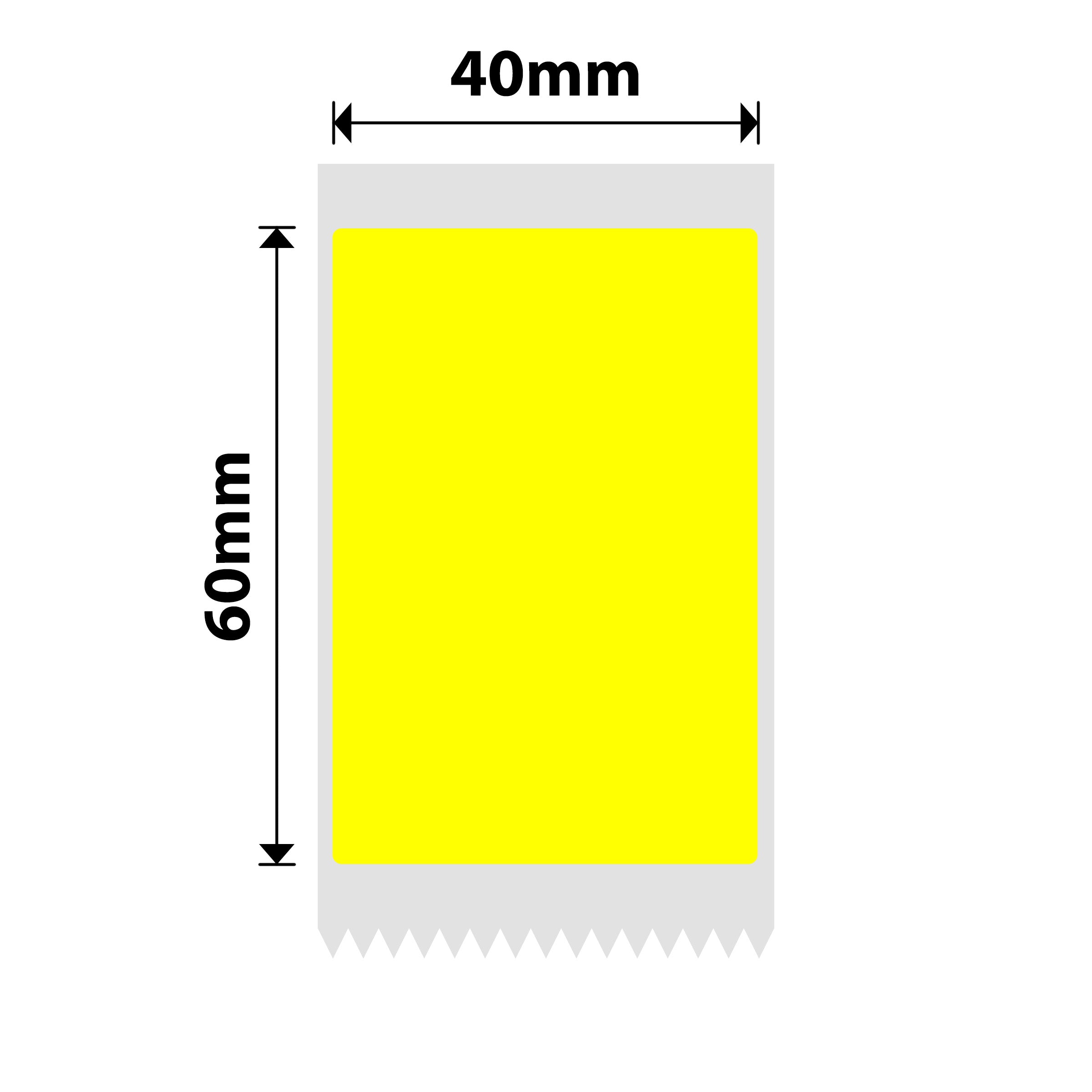 NB654 - NIIMBOT - B1 / B21 / B3S / B4 - T40X60 - 125 ETICHETTE PER ROTOLO - GIALLO - SOLO TESTO ROSSO - RETTANGOLO