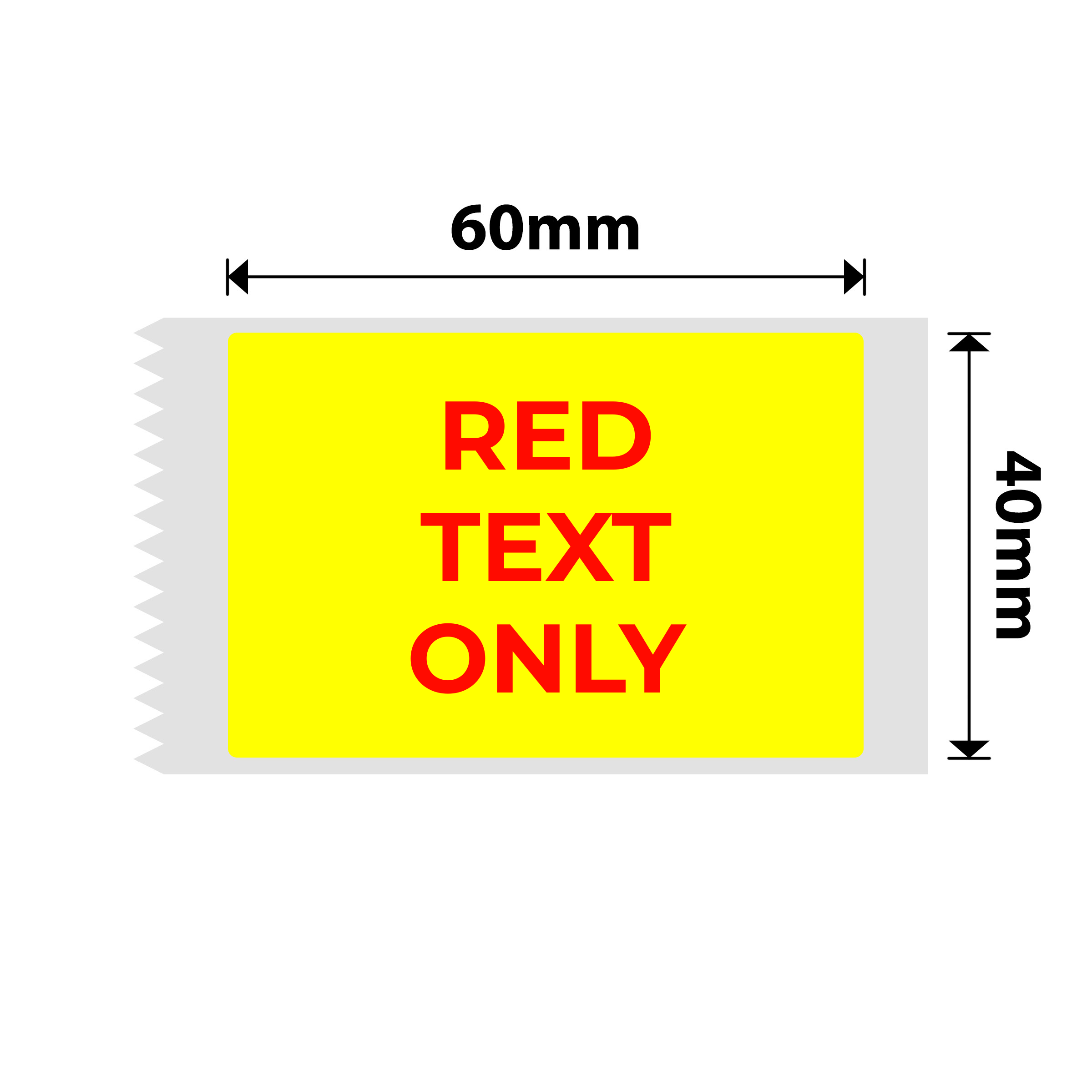 NB654 - NIIMBOT - B1 / B21 / B3S / B4 - T40X60 - 125 ETICHETTE PER ROTOLO - GIALLO - SOLO TESTO ROSSO - RETTANGOLO