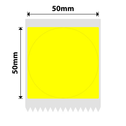 NB659 - NIIMBOT - B1 / B21 / B3S / B4 - T50X50 - 145 ETICHETTE PER ROTOLO - GIALLO - SOLO TESTO ROSSO - ROTONDO