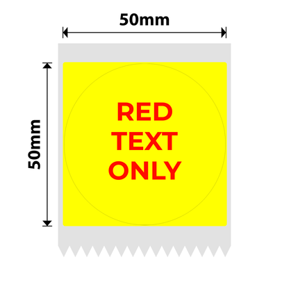 NB659 - NIIMBOT - B1 / B21 / B3S / B4 - T50X50 - 145 ETICHETTE PER ROTOLO - GIALLO - SOLO TESTO ROSSO - ROTONDO