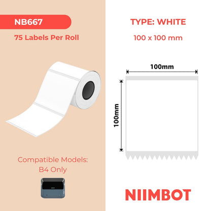 NB667 - NIIMBOT - SOLO B4 - T100X100 - 75 ETICHETTE - BIANCO