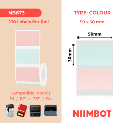 NB673 - NIIMBOT - B1 / B21 / B3S / B4 - T50X30 - 230 ETICHETTE - OMBRA DI FIORE