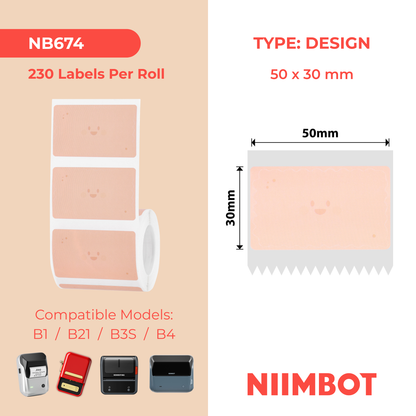 NB674 - NIIMBOT - B1 / B21 / B3S / B4 - T50X30 - 230 ÉTIQUETTES - PETITS BISCUITS