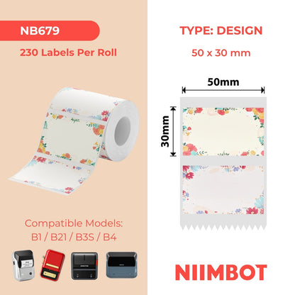 NIIMBOT - B Range - 50x30mm - Sunny Flower Blossoms - 230 Labels