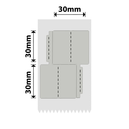 NB688 - NIIMBOT - B1 / B21 / B3S / B4 - T30X30+30/2L - 210 ÉTIQUETTES - BIJOUX DOUBLE RANGÉE GRIS ARGENTÉ