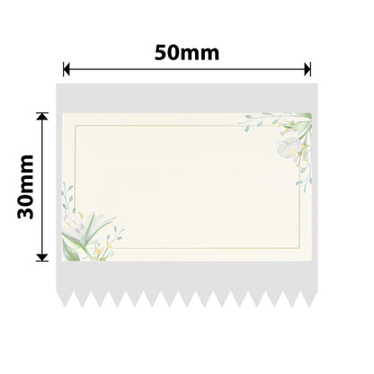 NB697 - NIIMBOT - B1 / B21 / B3S / B4 - 50X30MM - 230 PLAIN PAPER WITH FLOWERS LABELS