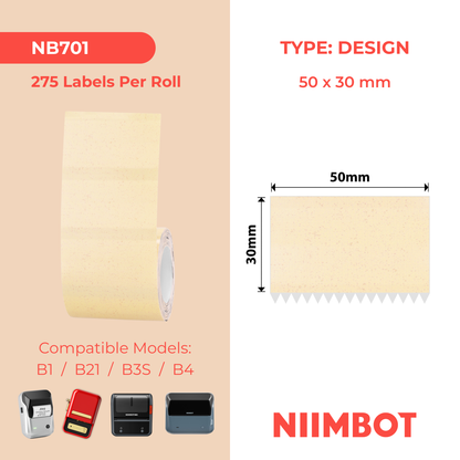 NIIMBOT - B Range - 50x30mm - Baked Color - 275 Labels