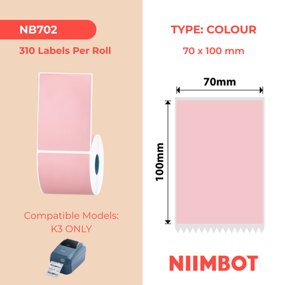 NB702 - NIIMBOT - T70*100MM - 310 ETICHETTE - ROSA