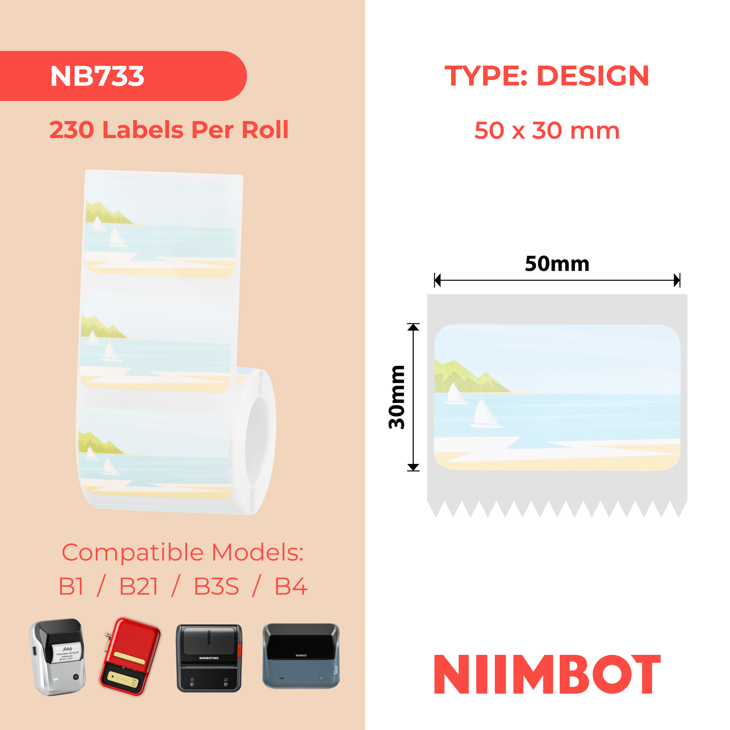NB733 - NIIMBOT - T50*30MM - 230 ETICHETTE - SUMMERSCENE