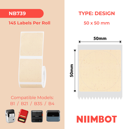 NB739 - NIIMBOT - B1 / B21 / B3S / B4 - 50X50MM - 145 KRAFT LABELS