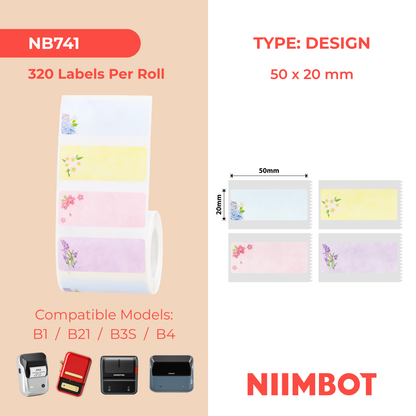 NB741 - NIIMBOT - B1 / B21 / B3S / B4 - 50X20MM - 320 LIKE A FLOWER SEASON LABELS