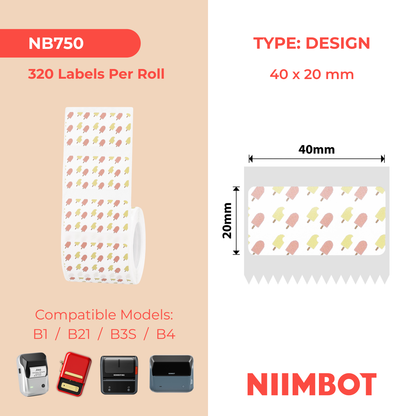 NB750 - NIIMBOT - B1 / B21 / B3S / B4 - 40X20MM - 320 SUMMER 003 LABELS