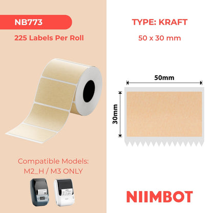 NIIMBOT - M Range - 50x30mm - Kraft - 225 Labels
