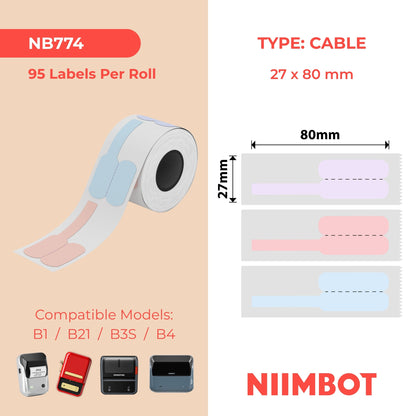 NIIMBOT - B Range - 27x80mm - White Cable - 95 Labels - CN