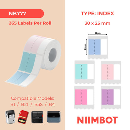 NIIMBOT - B Range - 30x25mm - Index Tag - 265 Labels